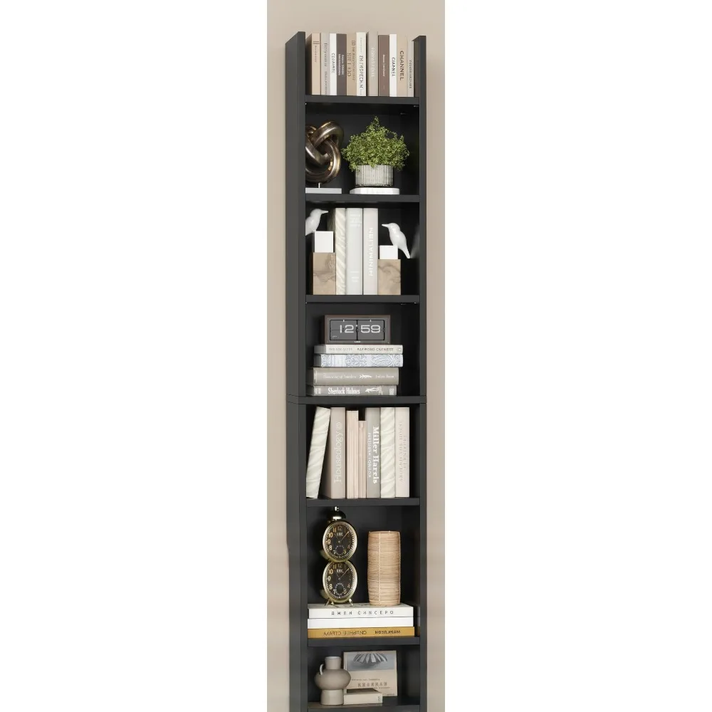 

8-уровневая башня для хранения медиа, регулируемая стойка для DVD-CD, высокая узкая книжная полка для дисплея домашнего офиса