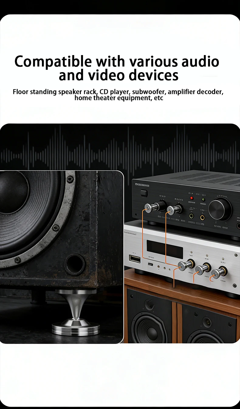 2026 Neue HIFI M8 Schraubspikes XSSH Audiophile Lautsprecher-CD-Verstärker-Ständer Edelstahl ISOLATION FOOT Spike Stoßdämpfungspad – Detail 7