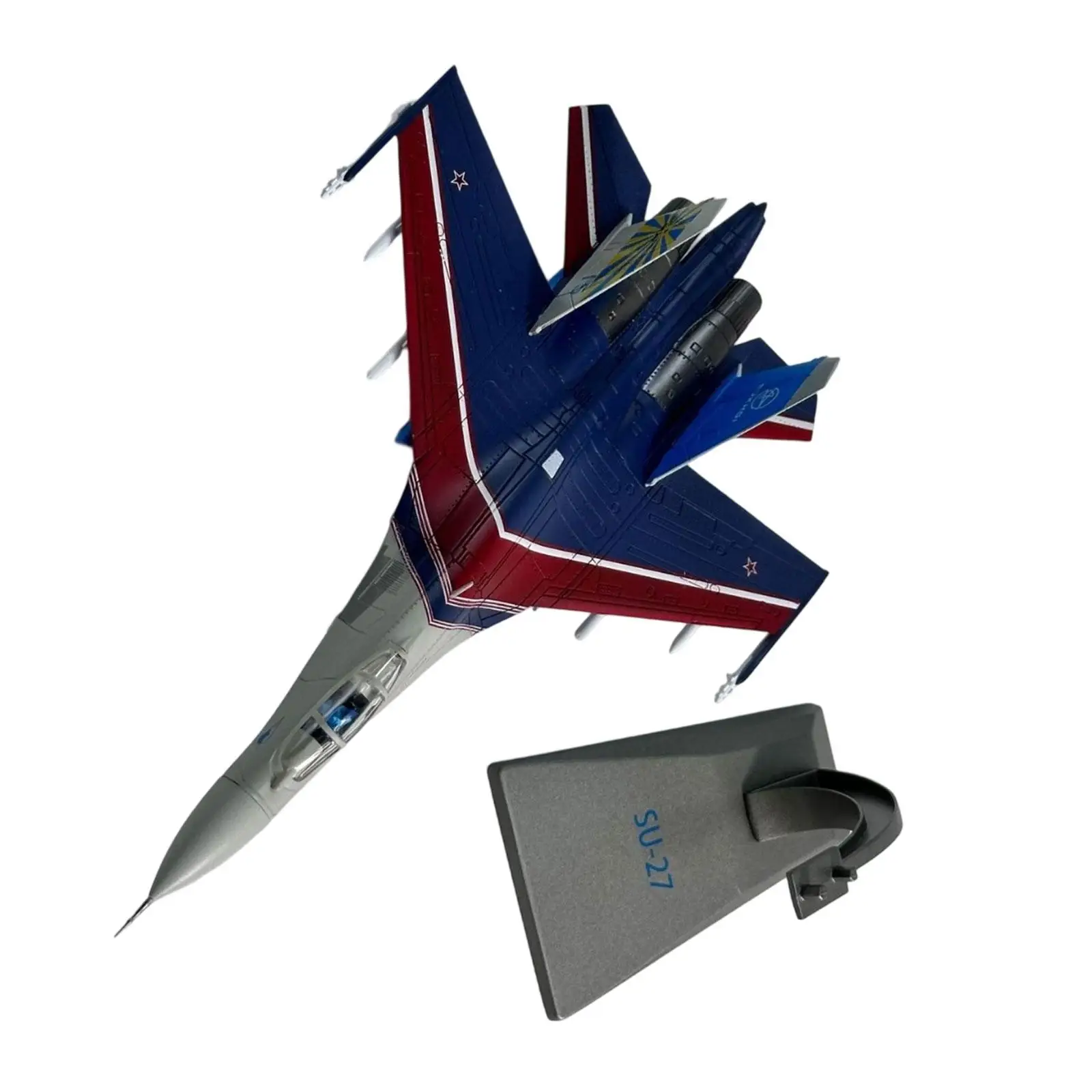 

1/100 Scale SU-27 Performance Aircraft Model with Stand for Desk Living Room