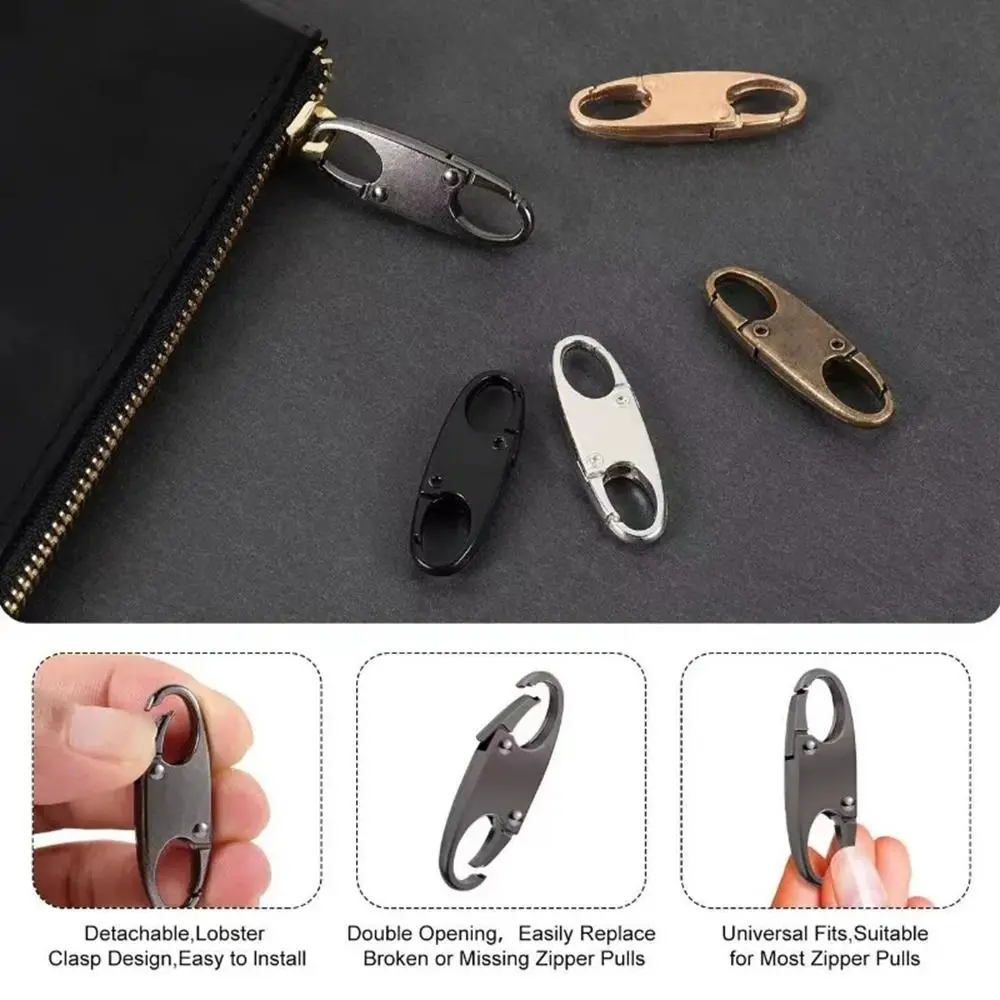 5pcs Pull Tab Zipper Repair Kit S Type Sewing Accessories Zipper Slider Puller Mountaineering Buckle Detachable Zipper Head