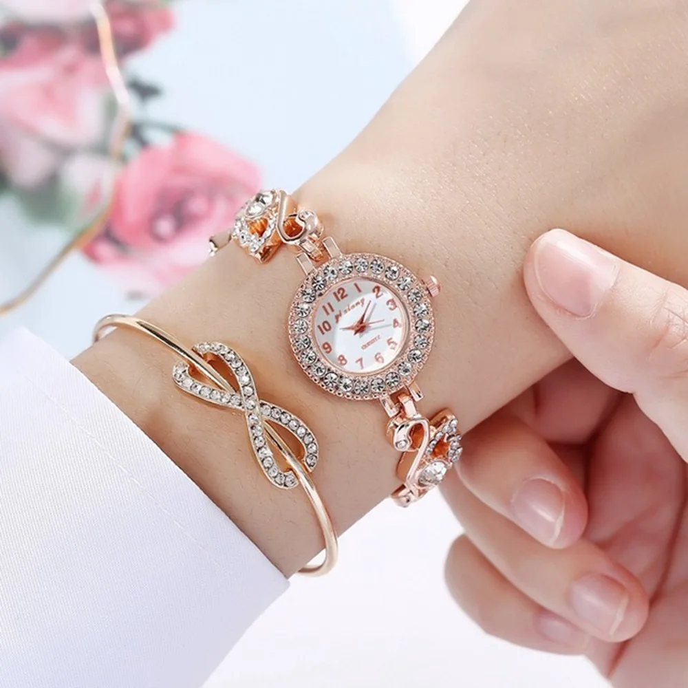 UTHAI BK156 Diamond Inlaid Small Dial Full of Diamonds Swan Bracelet Women's Watch Fashion Temperament Leisure Quartz Watch