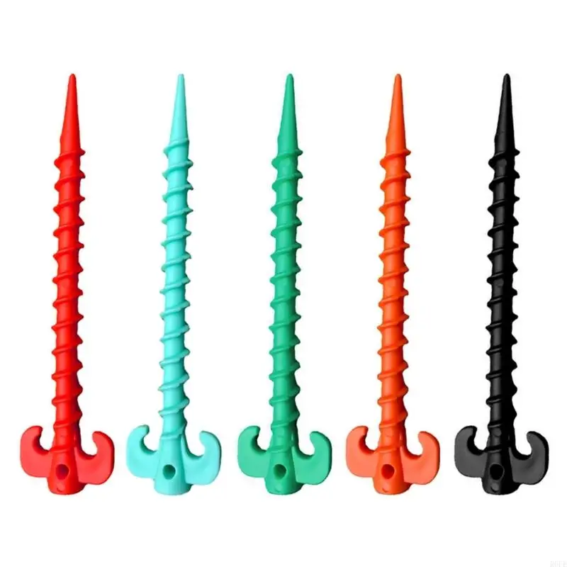 

R6FE 10Pcs Camping Tent Stakes Tent Heavy Duty Tent Nails Plastic Screw Tent Pegs for Fixing Camping Tent Rain Tarps Outdoors