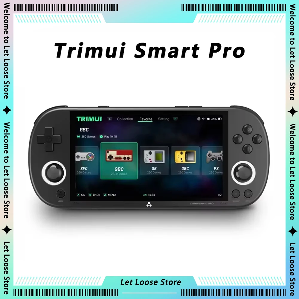 TRIMUI SMART PRO Retro Game Machine USB WIFI Wireless Bluetooth RGB Ambient Light Linux Operating System Action Game Machine