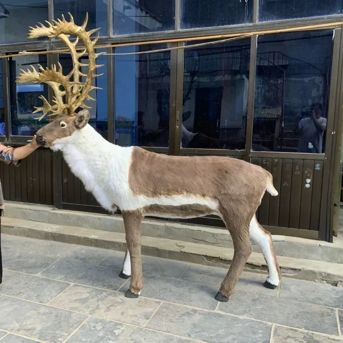 ديكورات ناتال ao ar libro Brinquedos de animals grandes Ornamento de rena em tamanho حقيقي