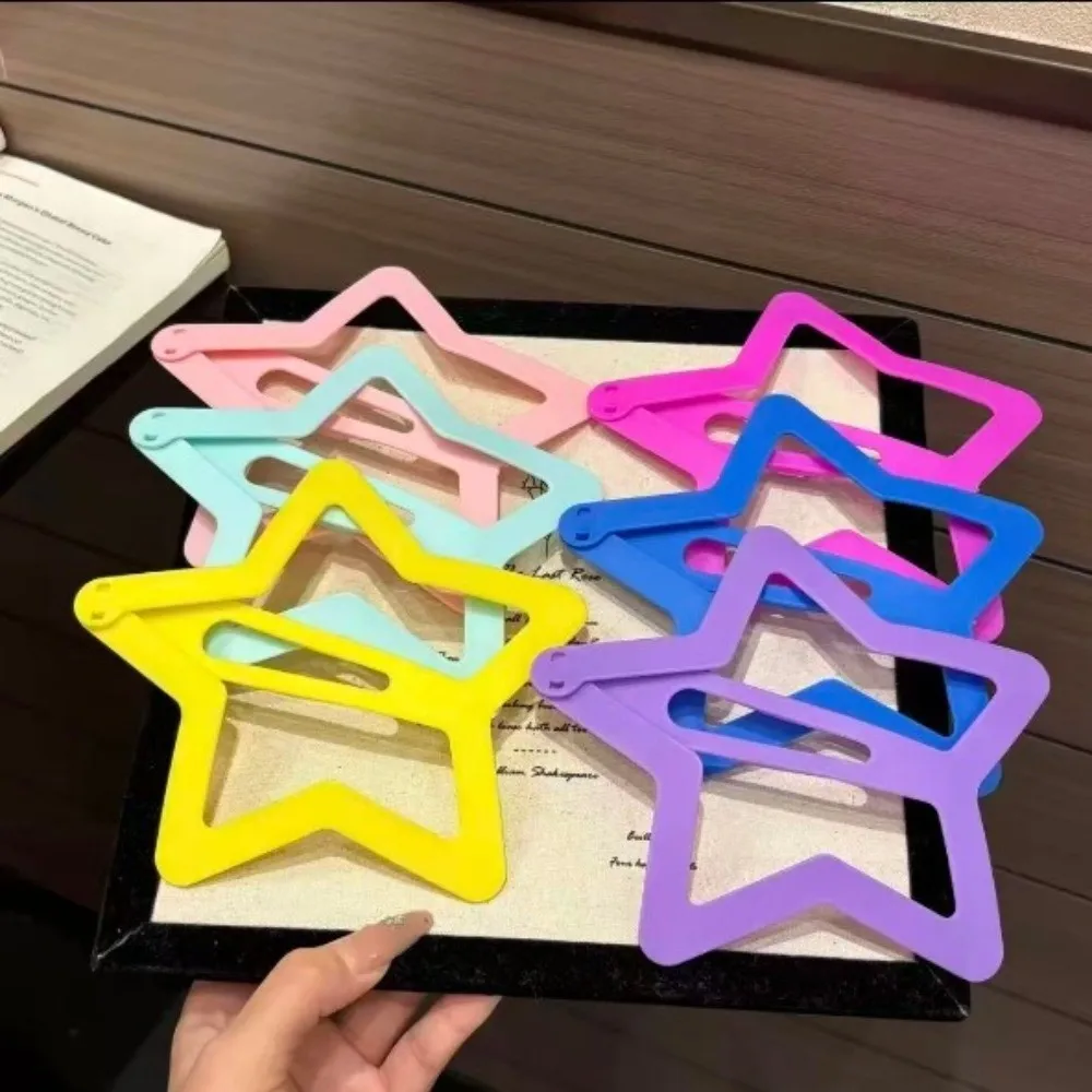 Creative Extra-large Star Hair Clip INS Novelty Openwork Star Hairpin Kawaii Solid Color Backpack Decoration Hairpin Girl