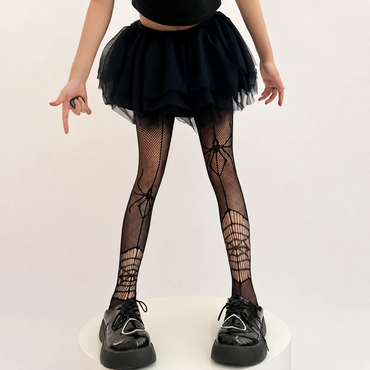 Black Tights Black Fishnet Tights Footed Tights Street For Street Shooting Holiday Themed Outfits Mini Skirts