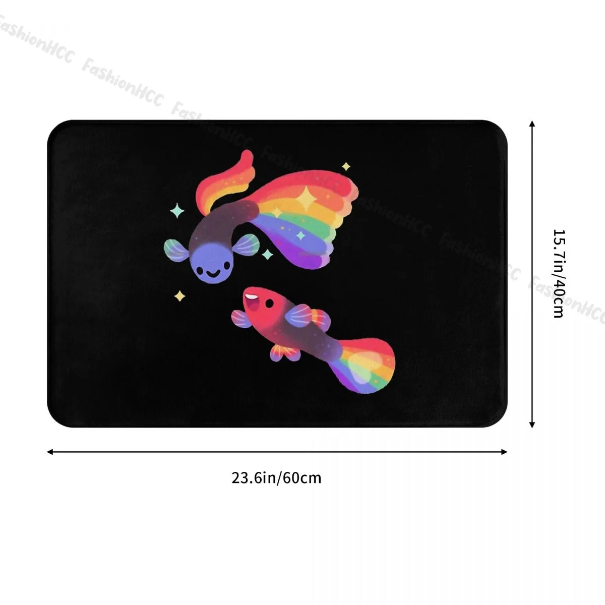 LGBT Non-slip Doormat Rainbow Guppy 5 Bath Bedroom Mat Prayer Carpet Indoor Pattern Decor