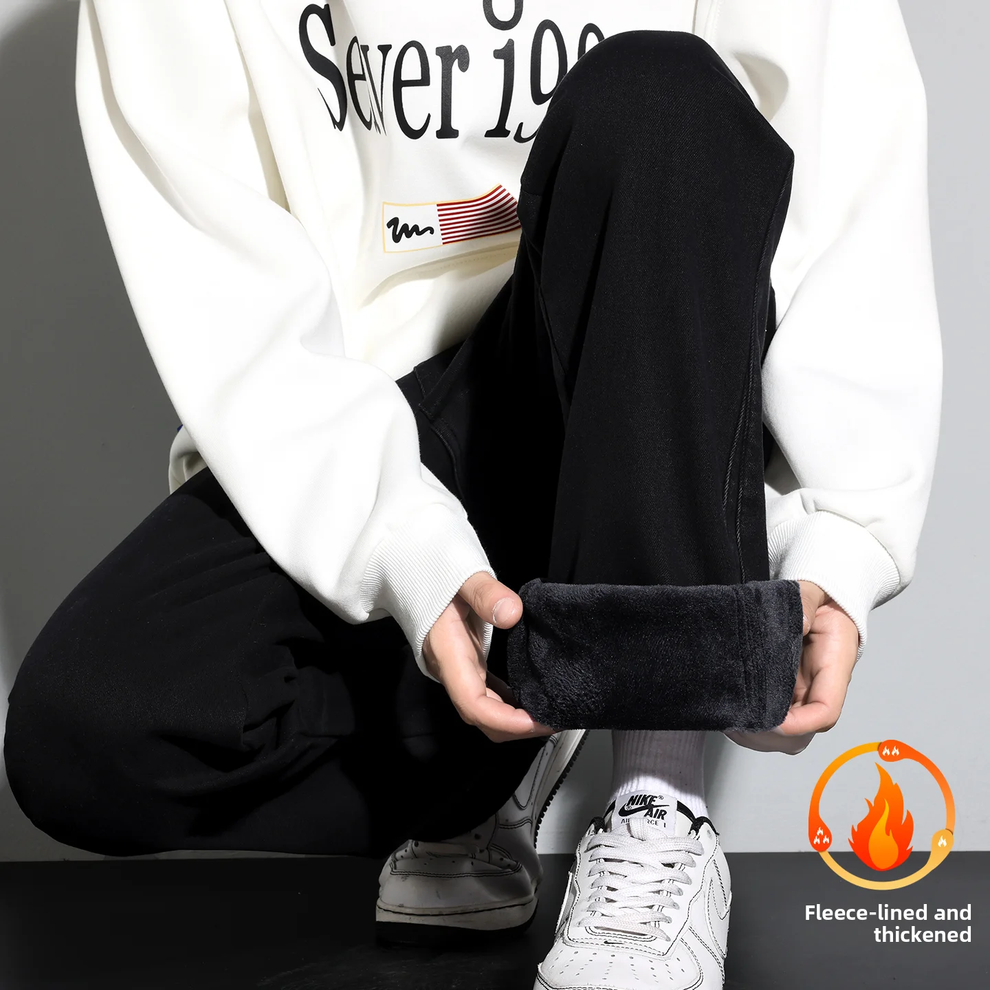 

Мужские джинсы-клеш Bla, прямые, свободного кроя, модные, в американском стиле, длинные брюки для осени и зимы...