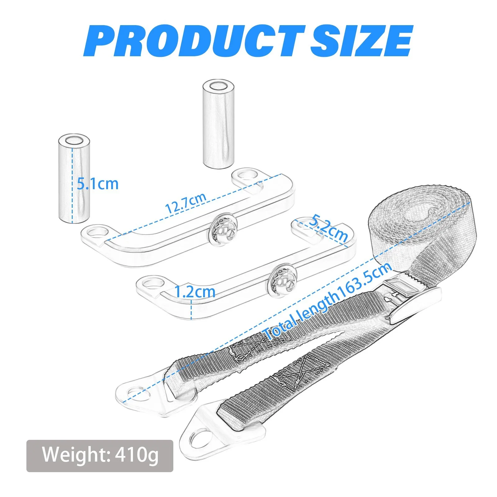 Rear Lowering Strap Assembly With Brackets & Delete Spacers For KAWASAKI ZX6R/6RR ZX10R ZX12R ZX14