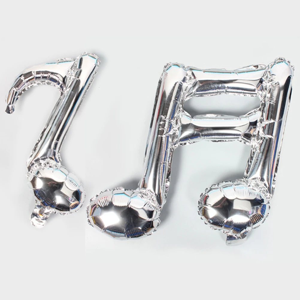 

4pcs Music Note Foil Balloons Birthday Wedding Party Decoration Balloon Set Gold Silver Single Double Notes Reusable