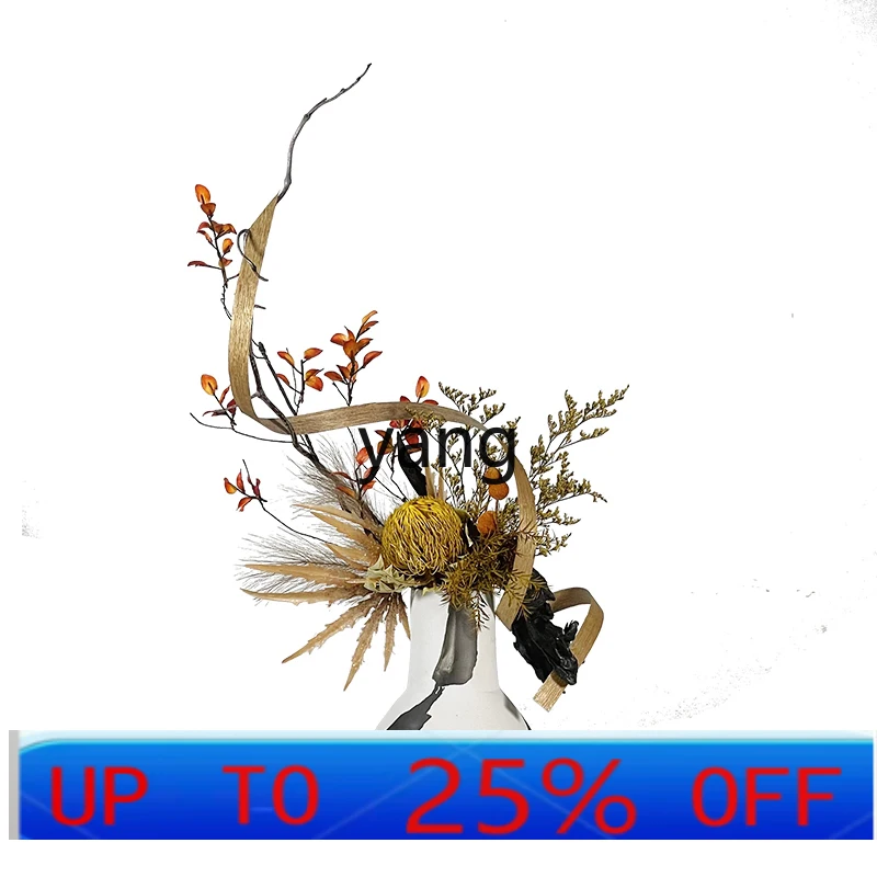 

LTT New Chinese Simulation Flower Art Living Room Coffee Table Entrance Dried Flower Modeling Decorative Ornament