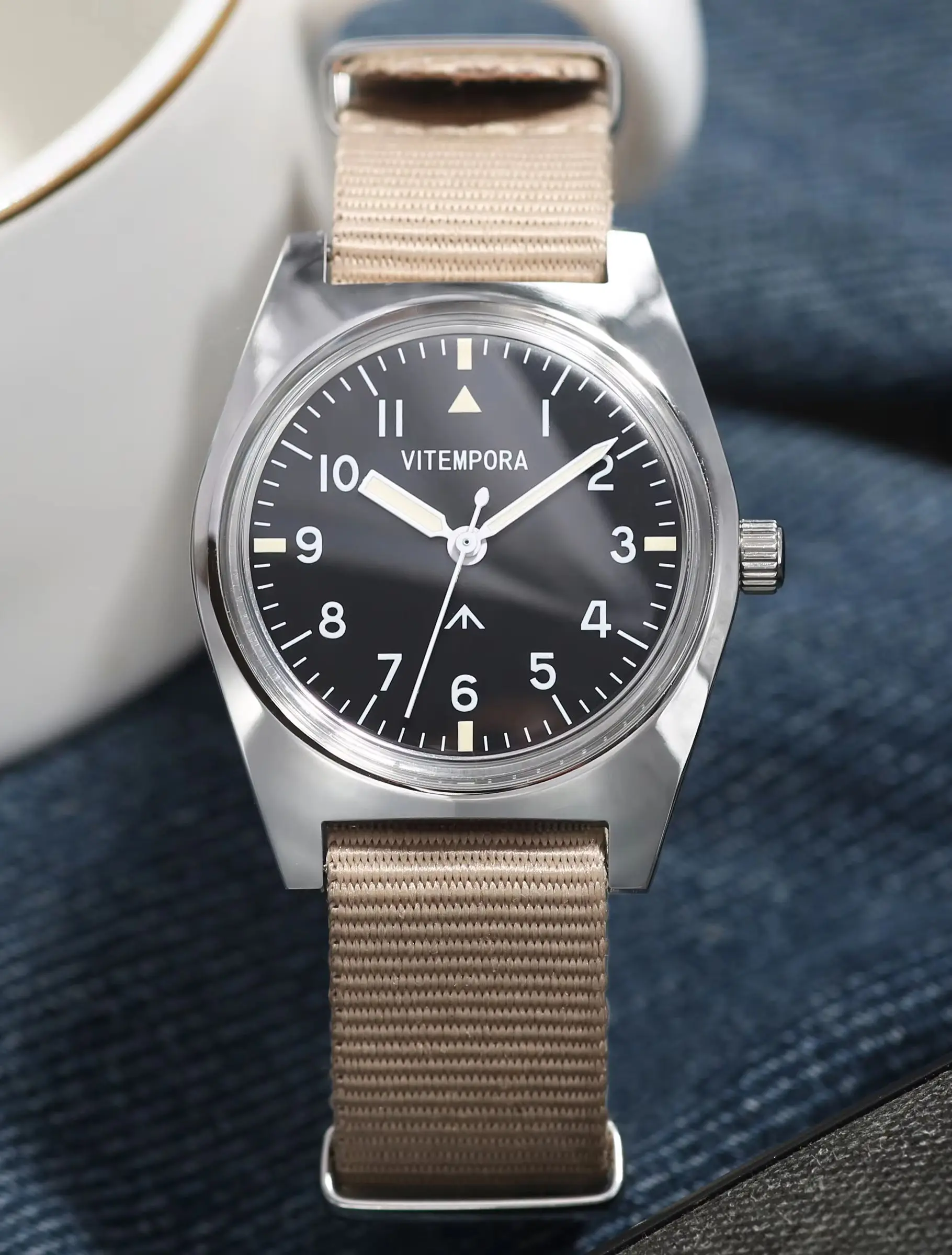 

Men's Manual Mechanical Movement Pilot Watch 36mm Retro Small Dial Stainless Steel Waterproof Wristwatch for Men