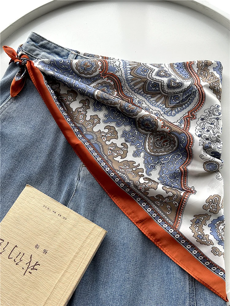Kerchief Silk Scarf Belt for Women Skirt Triangle Scarf Fart Curtain Waist Rope Pants Dress Accessories Waist Seal Headband