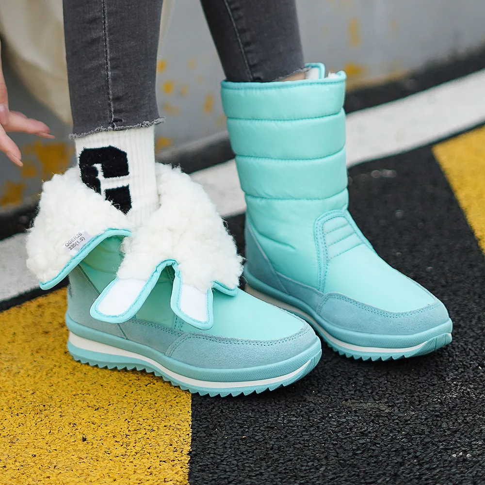 Women Snow Boots Space Deer Waterproof Dropshipping With Fur Casual Ladies Work Safety Shoes Birthday  Gift Present