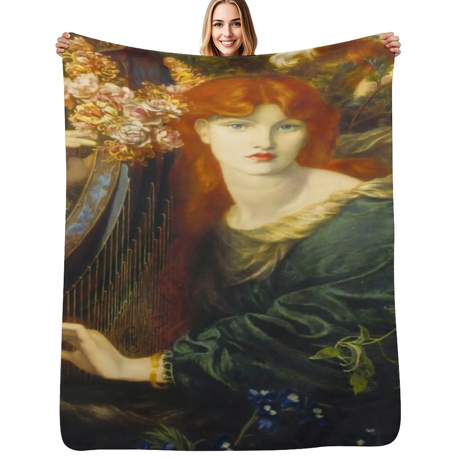 

Dante Gabriel rossetti - La Ghirlandata,No,02. Throw Blanket Soft Solid Color Blanket for Couch Bed