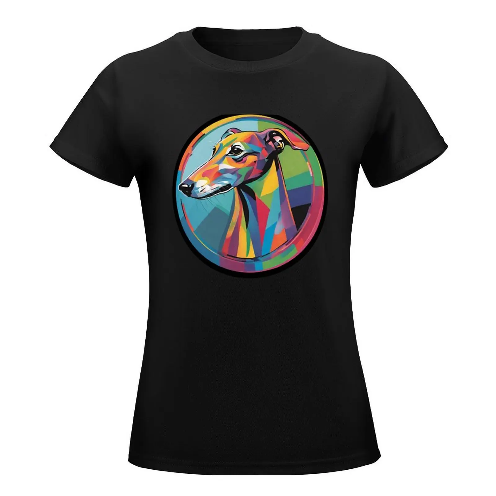 Rainbow Lurcher T-Shirt hippie clothes blacks customs summer tops Women's tee shirt