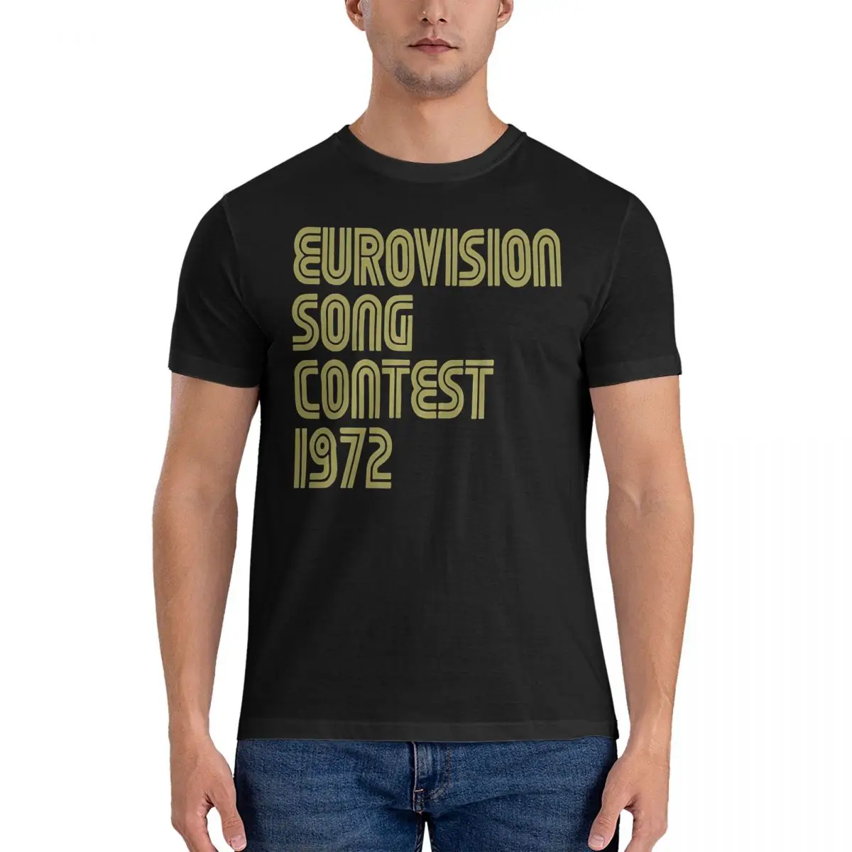 Men ESC 1972 T-Shirt T Shirt Eurovision Song Contest Pure Cotton Clothes Funny Short Sleeve Crewneck Tees New Arrival T-Shirts