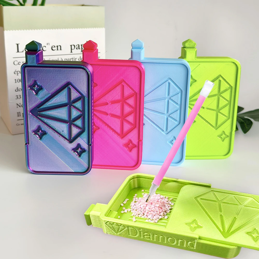 

Diamond Painting Tray Tools and Accessories Containers Stackable Bead Storage Jars Beads Box Tray Lid Organizer Resin DIY ﻿