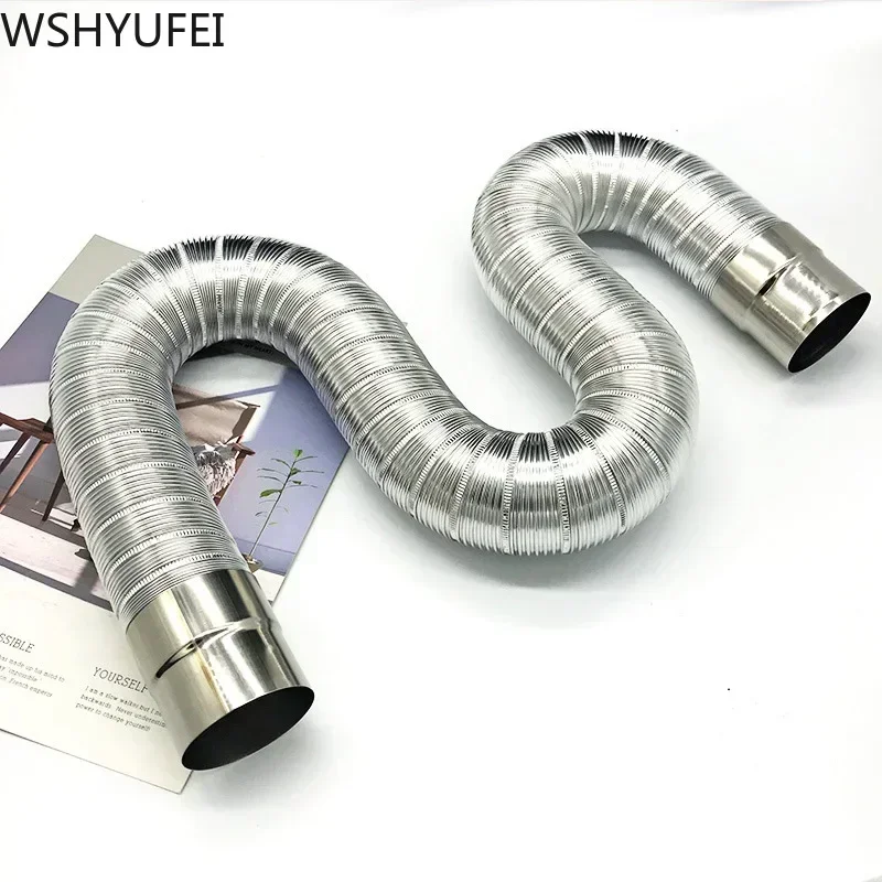 Fireproof Gas Water Heater Stainless Steel 60-150mm  Aluminum Strong Universal Exhaust Car Intake  Pipe Extension Tube Length