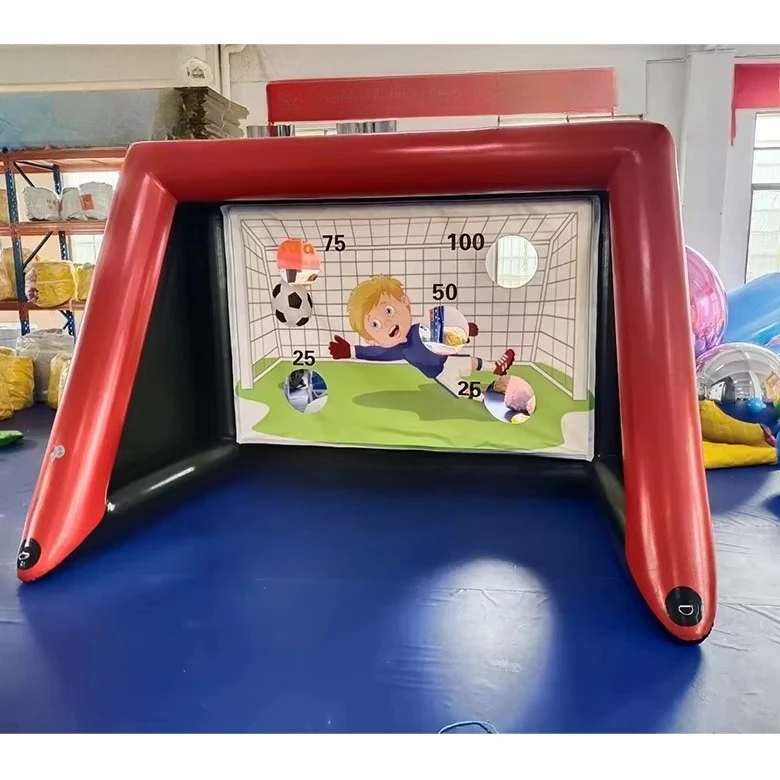 Gioco Gonfiabile di Calcio con Bersaglio da Giardino e Castello Rimbalzante