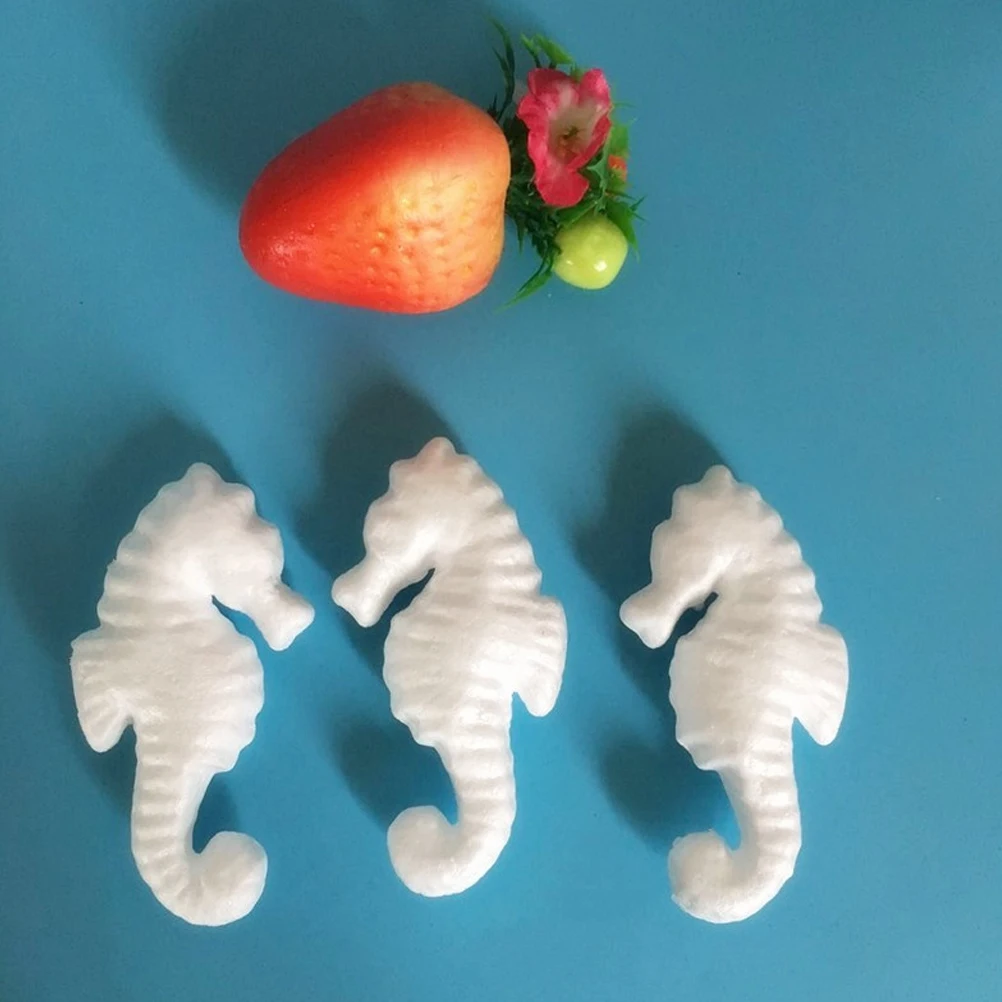 10개입 해마 공예 키트 11cm 흰색 폼 동물 어린이 DIY 페인팅 프로젝트 유아 학습 활동 휴일용