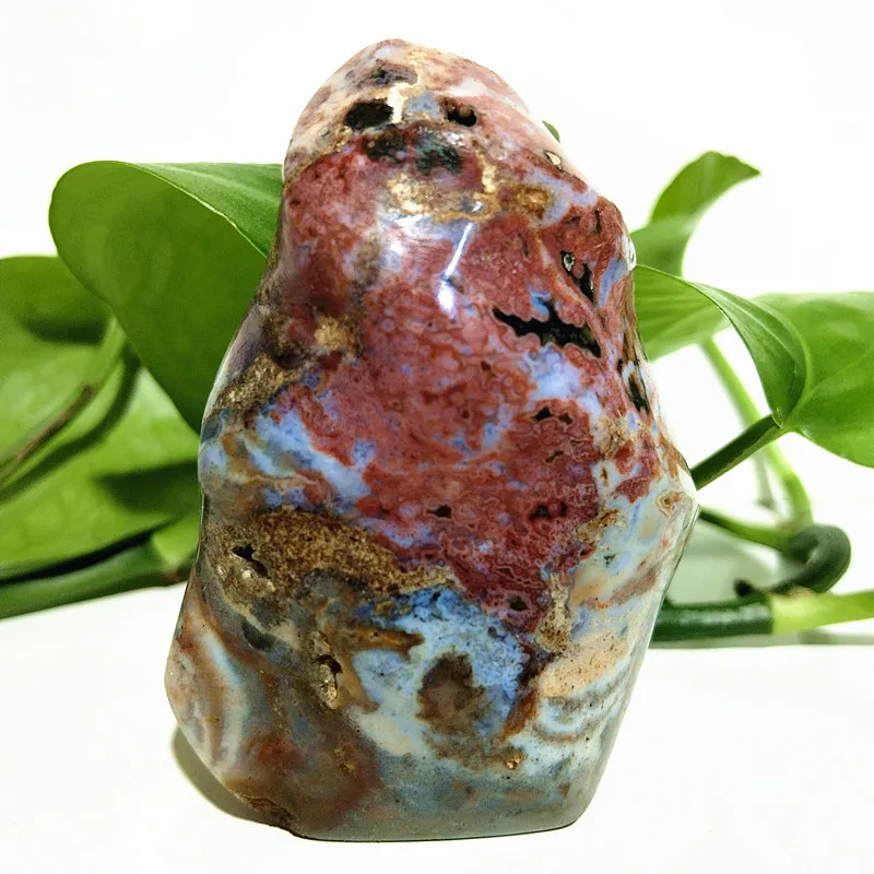 Natural Stone Ocean Jasper Crystal Point Flame Freeform Display Home Room Decor Ornaments And Spiritual Meditation Reiki Healing