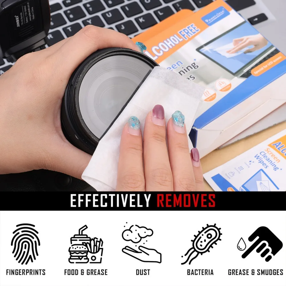 Picture 3: 1/2/3box of Disposable Portable LCD Screen Cleaning Wipes - Dry and Wet Screen for Tablets Laptops Phones TVs Cars and Monitors