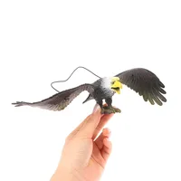 1pcs White Head Eagle Figurine Hanging Bird Deterrent Plastic Eagle Ornament Vivid Flying Bird Hawk Decoy Garden Scarecrow Decor
