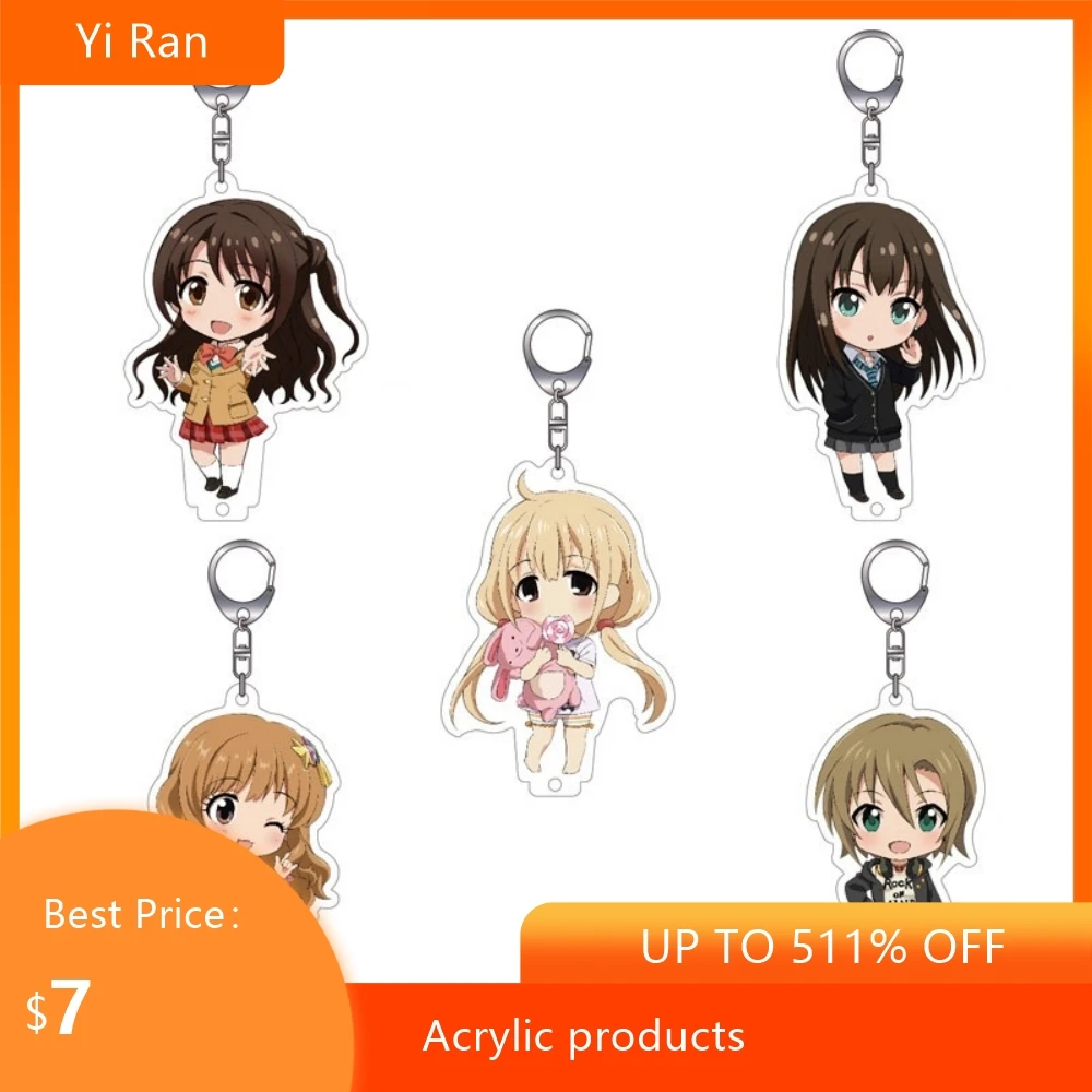 

Anime The IDOLM@STER CINDERELLA GIRLS Acrylic Keychain Pendant Bag Car Keychain Cell phone Acrylic Key Rings Decor Gift
