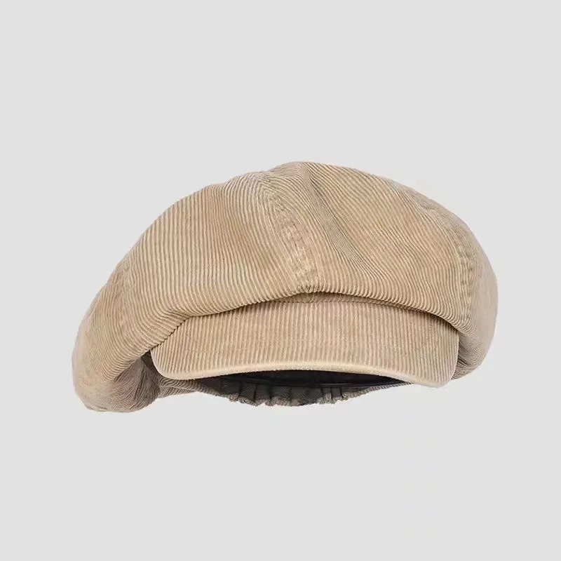 Czapki Retro Newsboy męskie ośmiokątne kapelusze jesienne brytyjskie malarki czapki moda sztruksowe berety Gorras baseballówka w stylu Casual