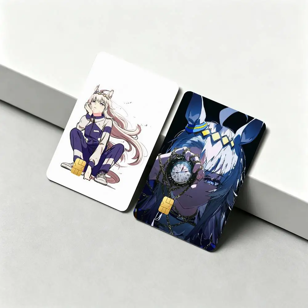 O-Oguri Cap Umamusum 1Set 4Pcs Waterproof Card Skin Stickers for Credit Bus IC Cards