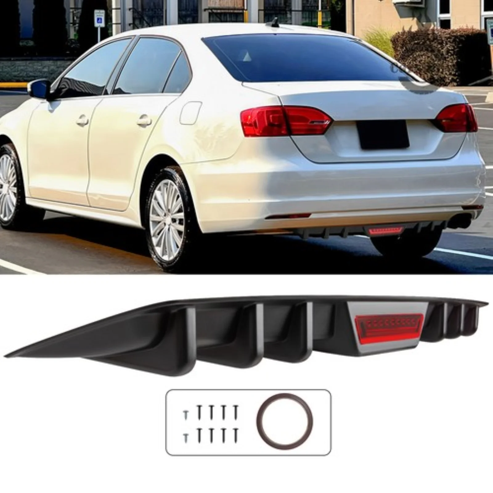 

Car Rear Lip Bumper Diffuser Shark Fins Wing Spoiler For VW JETTA GLI MK5 MK6 MK6.5 MK7 MK7.5 MK8