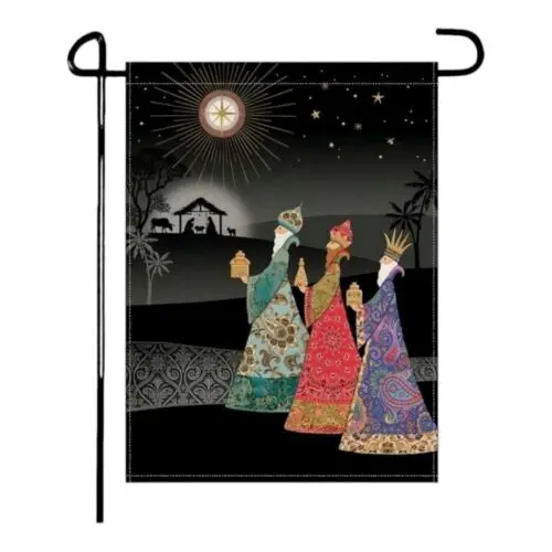 Garden Flag Three Wise Men Double Side Christmas 12X18 Hispanic North Star Jesus