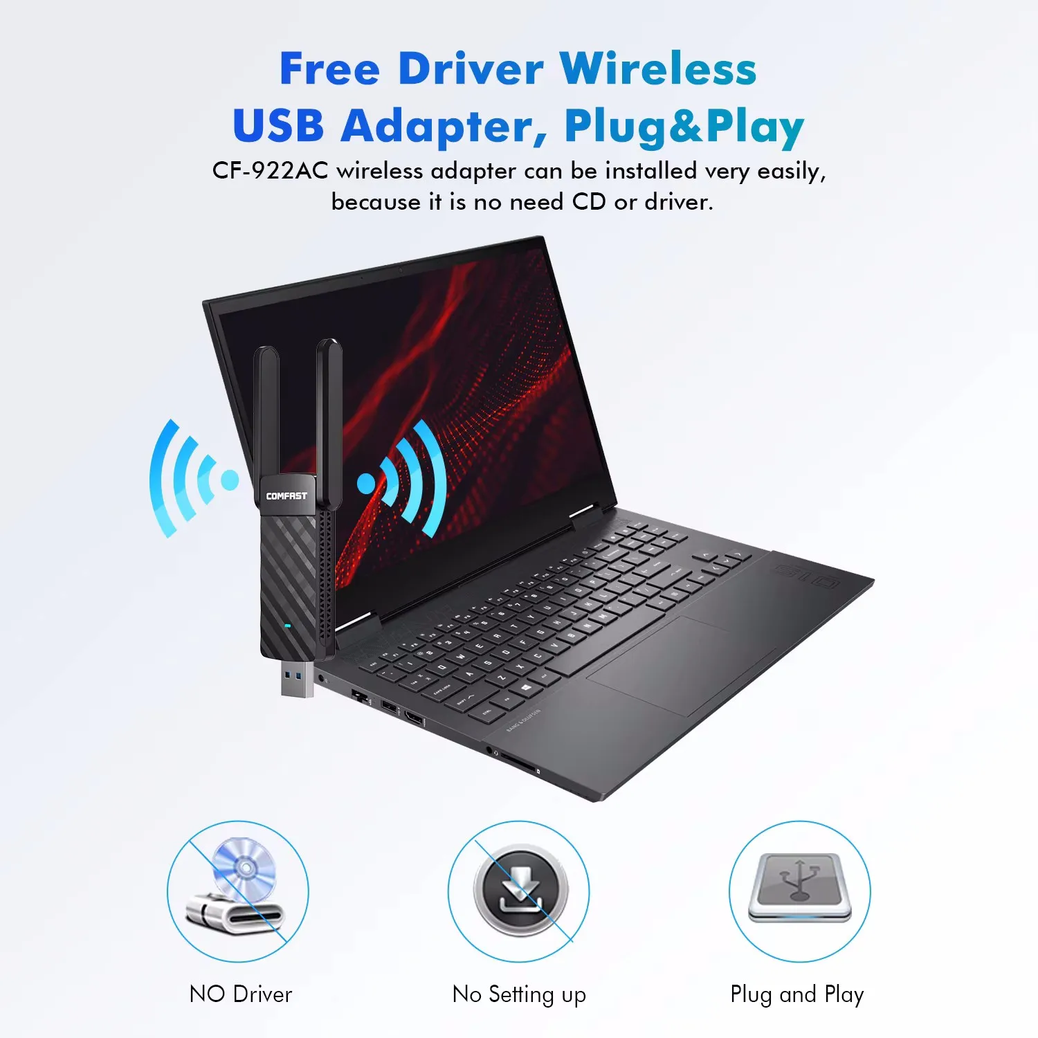 COMFAST 1200M Adaptador Wifi Usb Adapter 5Ghz Ethernet Lan Network Cards MT7612U Wireless Para  De Rede Tarjeta  Receiver Linux