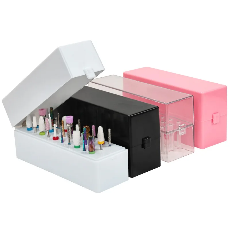 Nail Polishing Grinding Head Storage Box, Manicure Lixar Broca Cabeça, Display Stand, Nail Art Tools, 30 Slots