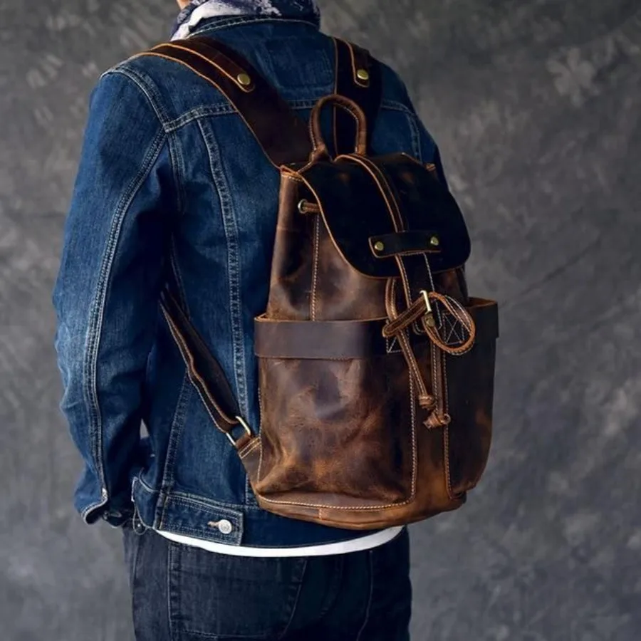 

Travel backpack for vintage leather lovers in brown with durable craftsmanship and timeless design