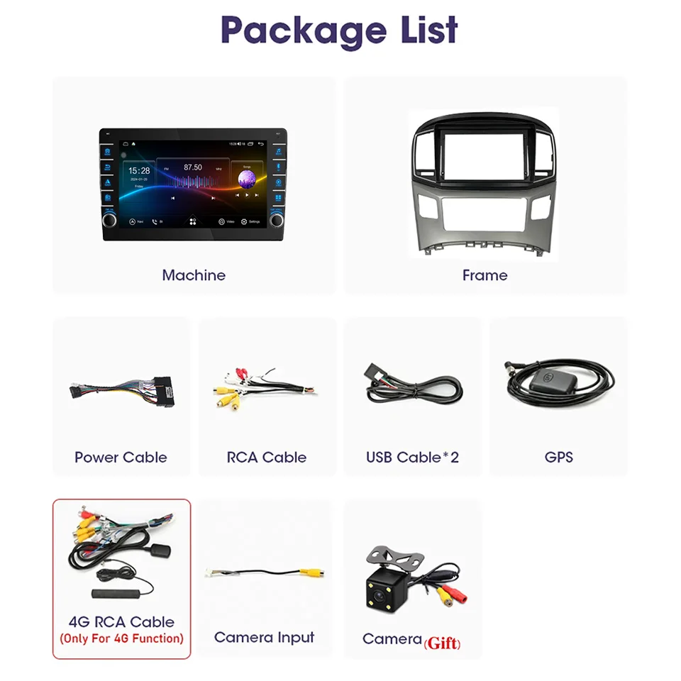 لشركة هيونداي H1 جراند ستاركس 2015 2018 2021 سيارة الوسائط المتعددة فيديو الموسيقى نظام تحديد المواقع الملاحة رصد راديو تلقائي رئيس وحدة مسجل شرائط