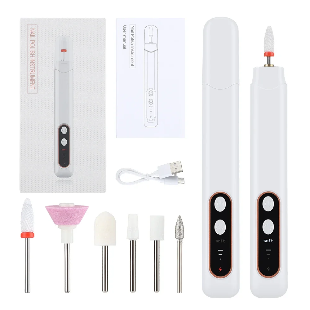 

USB Rechargeable Nail Polisher Portable Dead Skin Nail Remover Machine Electric Nail Drill