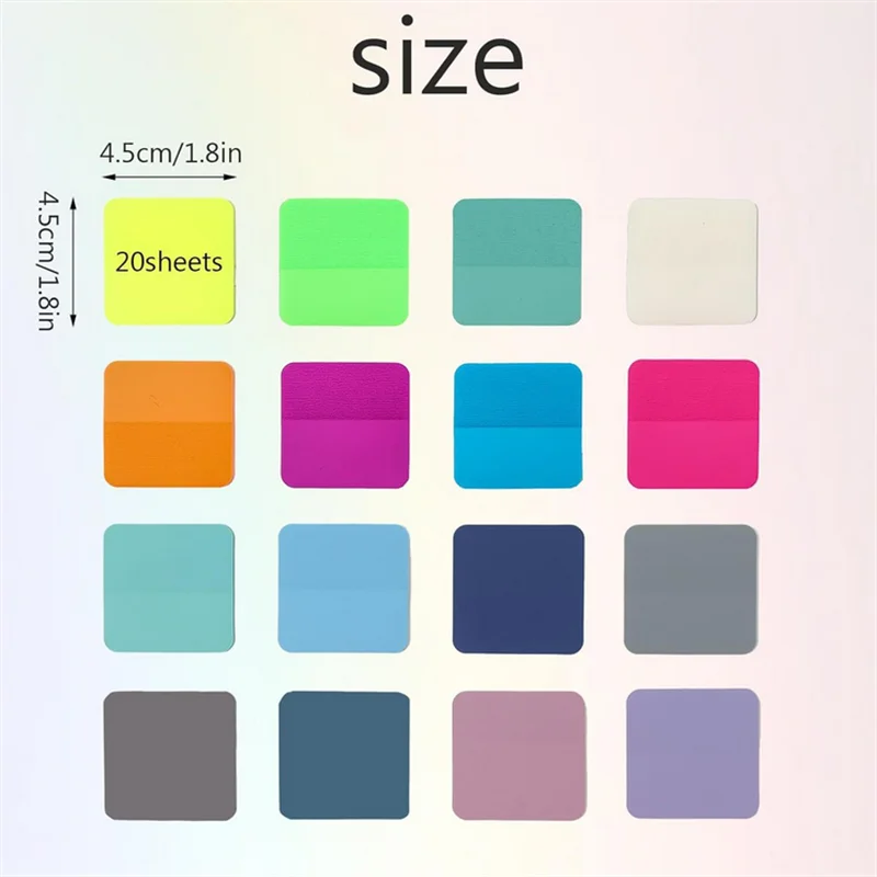 160 ورقة 4.5x4.5 سنتيمتر مقاوم للماء ذاتية اللصق ملاحظات لاصقة شفافة ملاحظات لاصقة شفافة للوازم المكتبية المدرسية #3