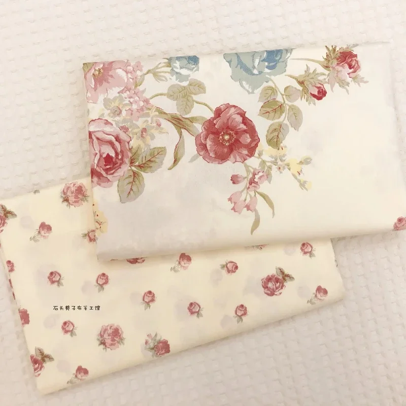 160x50cm Large Rose AB Pure Cotton Printed Twill Fabric, Handmade Tablecloth, Bedding Sewing Cloth