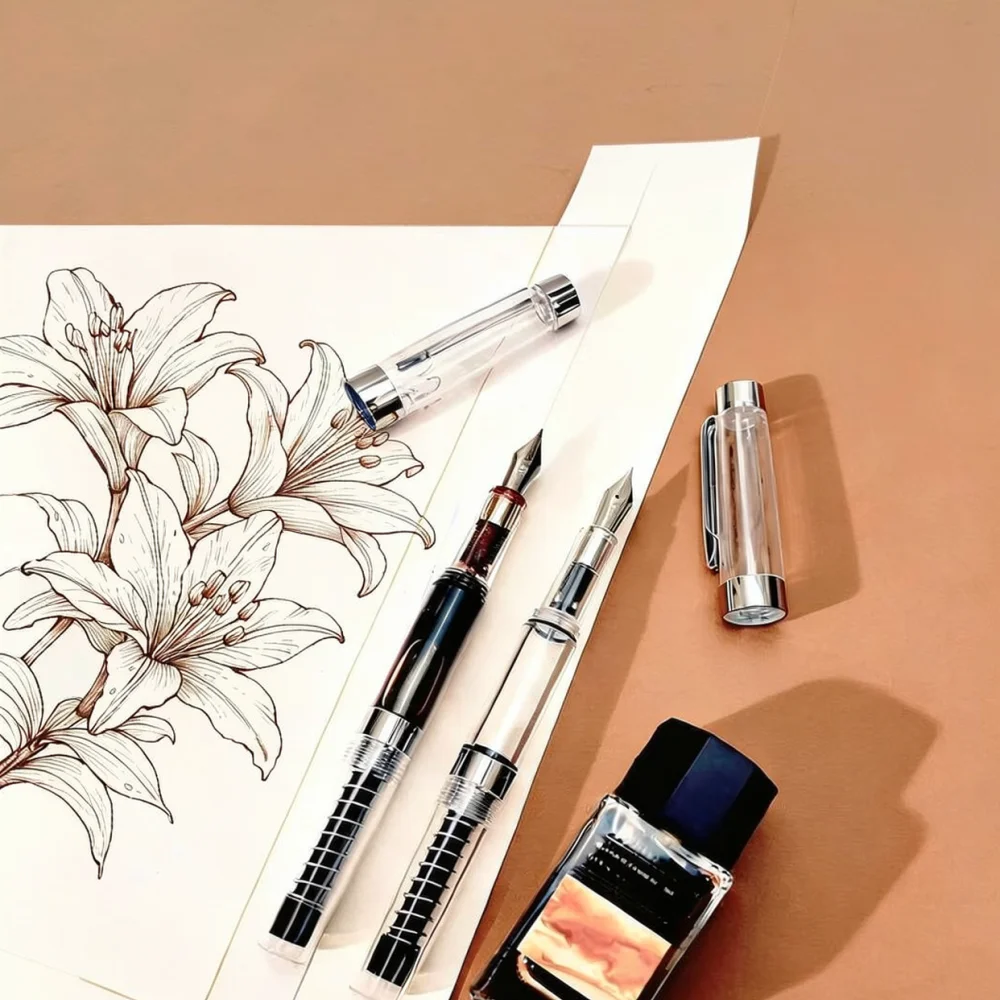 Artist Fountain Pen For Watercolor Painting Sketching Outlining Pen Lightweight Ergonomic Design Smooth Ink Flow
