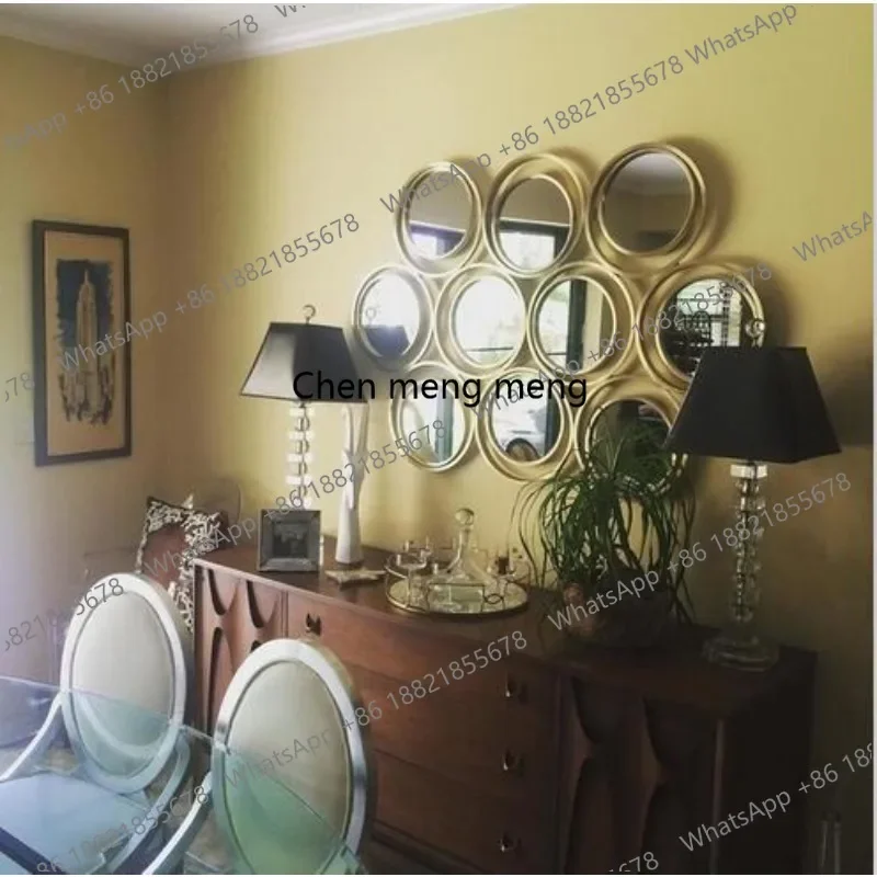 F150Neoclassical decoration, enigma mirror bathroom mirror dressing, decorative mirror behind background wall