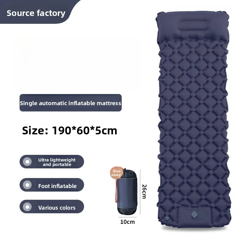 

Автоматический надувной коврик для кемпинга Foot Press — надувной матрас из ТПУ с алмазным покрытием и подушкой для палатки