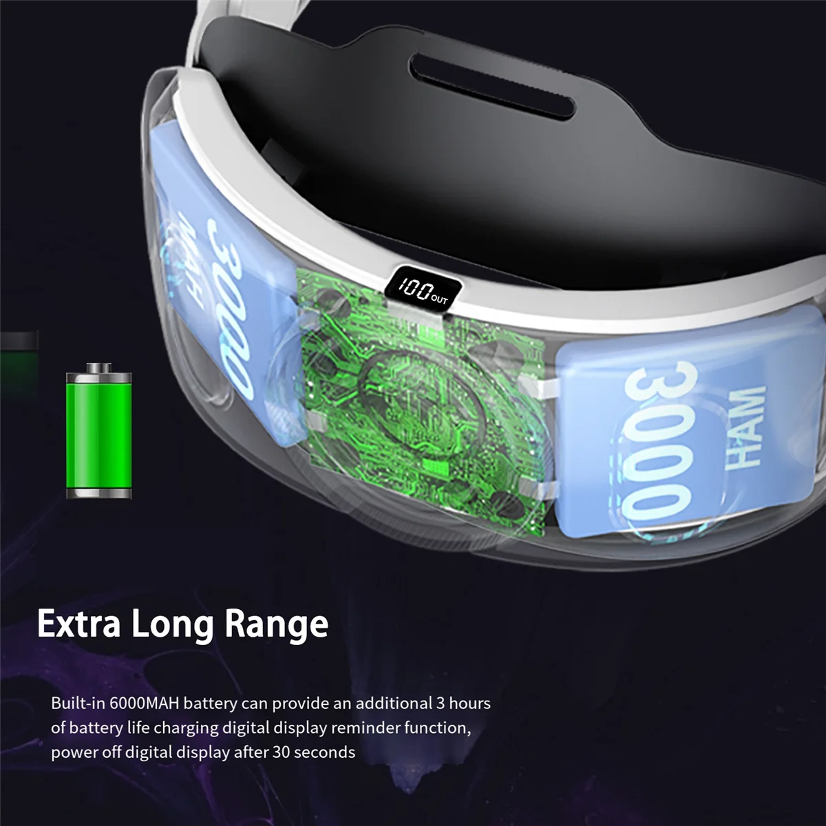 Pasek na głowę SLQZT RGB z baterią 6000MAh do zestawu słuchawkowego 3 VR Elite Strap Wymień regulowane, ulepszone akcesoria VR