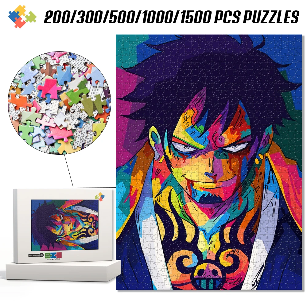 One Piece Luffy Oil Paint Jigsaw Puzzle In Multiple Specifications and Sizes Wood/cardboard 200/300/500/1000/1500 Piece Puzzles