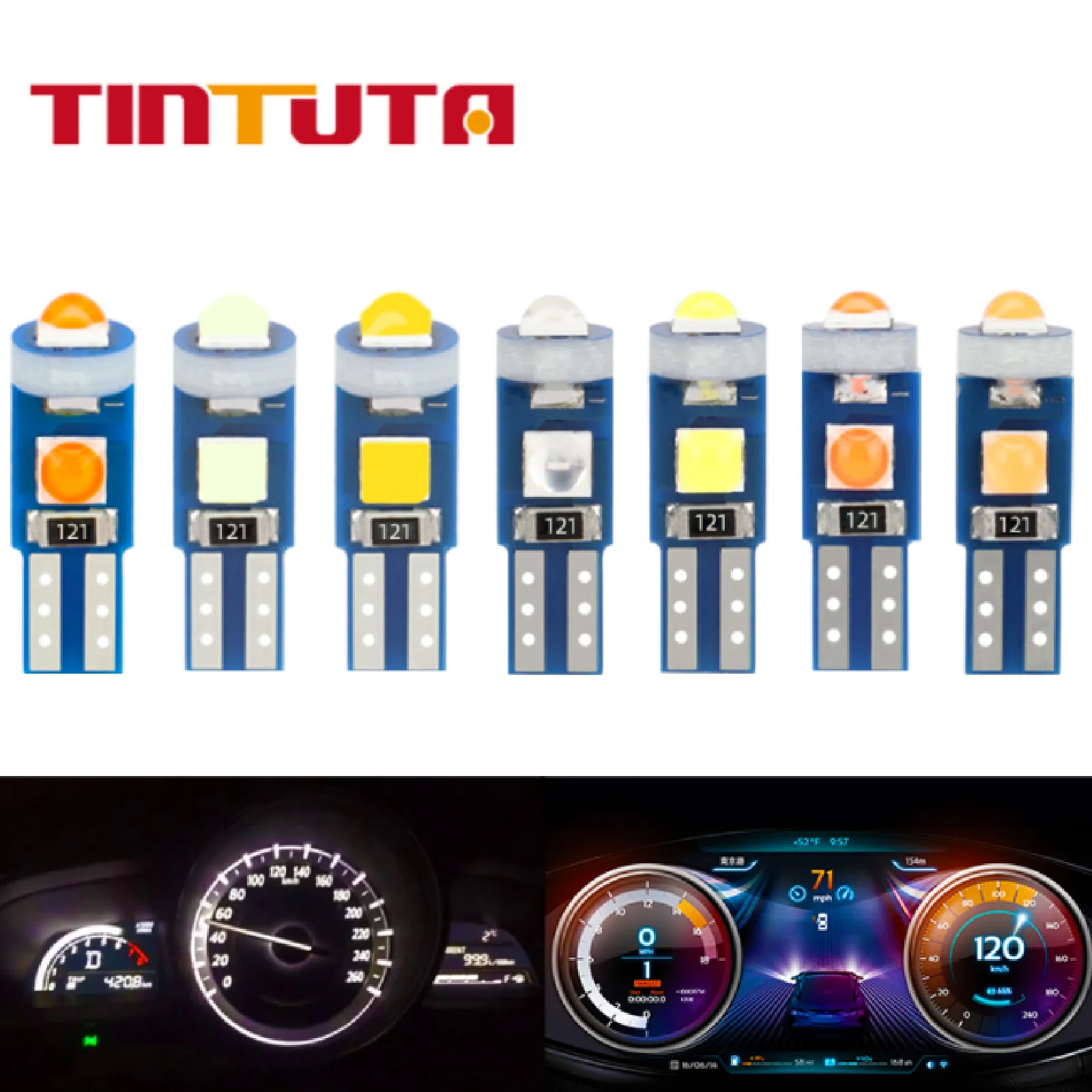TINTUTA 10 шт. светодиодные лампы T5 W3W, внутреннее освещение автомобиля, обогрев приборной панели, 3SMD 3030, светодиодные чипы Canbus для 12 В, без ошибок, белый, ледяной синий