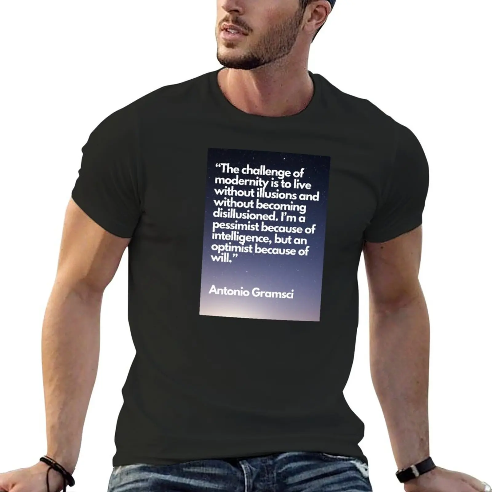 Pessimism of the Intellect, Optimism of the Will - Antonio Gramsci T-Shirt blue archive vintage animal prinfor boys men tshirt