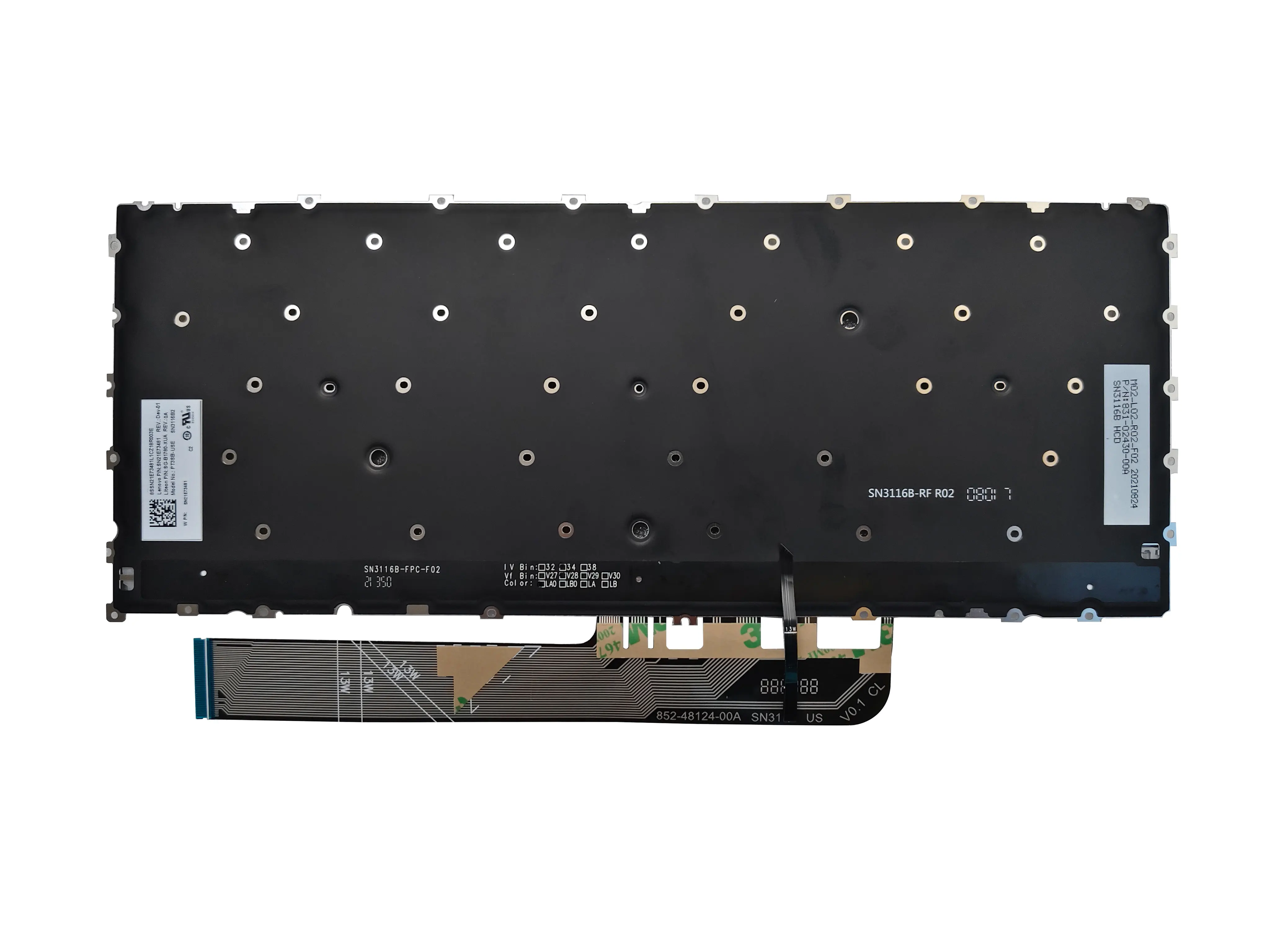 Imagem -04 - Teclado para Laptop Retroiluminado para Lenovo Lenovo Yoga 613 6-13abr8 6-13alc7 Eua Sn21e73481 Sn21e38295 Novo