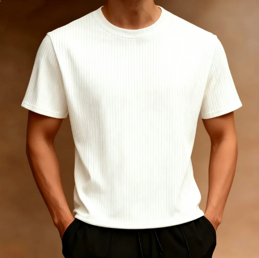 

New Summer Men's Casual Short Sleeved High Stretch Fitness T-Shirt Top