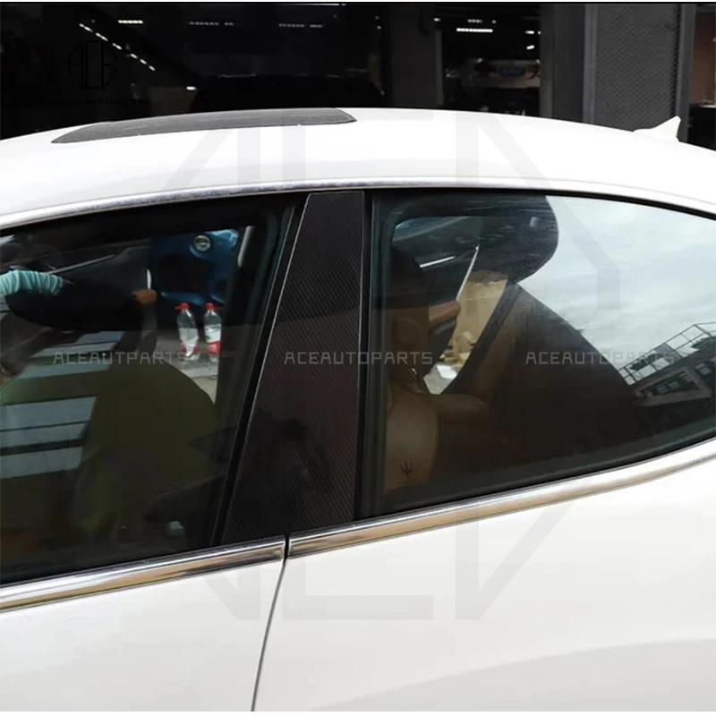 

For Maserati Quattroporte Real Carbon Fiber BC Column Side Mirror Window Pillar
